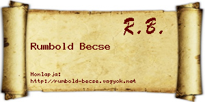 Rumbold Becse névjegykártya